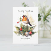 Carte Entreprise Noël Rouge Robin (Debout devant)