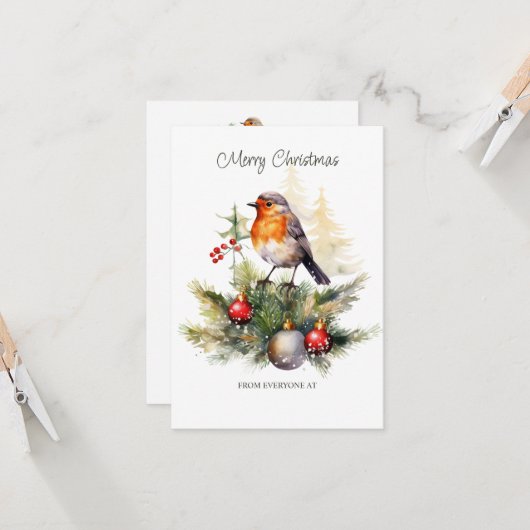 Carte Entreprise Noël Rouge Robin (Devant/Arrière en situation)