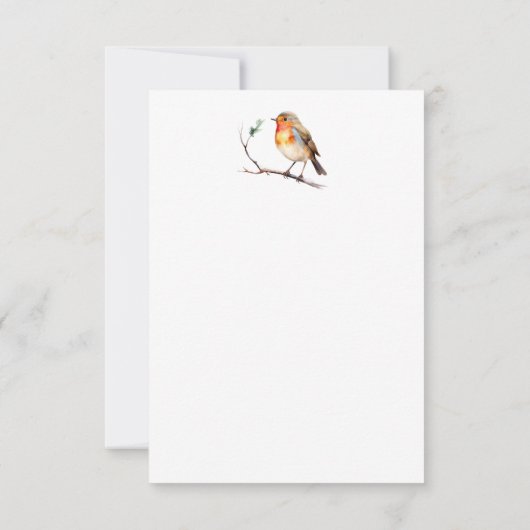 Carte Entreprise Noël Rouge Robin (Dos)