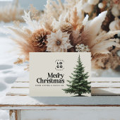 Carte Entreprise Noël votre logo QR Code merci