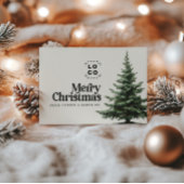 Carte Entreprise Noël votre logo QR Code merci