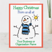Carte Entreprise ou organisation Snowman Design Noël (Devant)