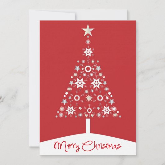 Carte Entreprise Red Joyeux Noël Arbre de Noël (Devant)