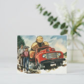 Carte Entreprise vintage, Camion d'exploitation forestiè (Debout devant)