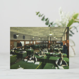 Carte Entreprise Vintage, Journalistes dans un bureau de