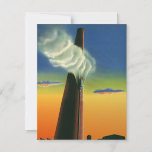 Carte Entreprise Vintage, Lever de soleil à l'usine à si
