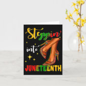 Carte Entrer dans Juneteenth comme mes ancêtres talons h (Fleur jaune)