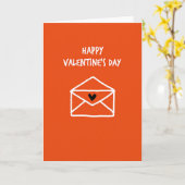 Carte enveloppe à cœur orange (Fleur jaune)