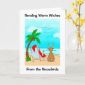 Carte Envoi de voeux chauds des Snowbirds Noël (Fleur jaune)