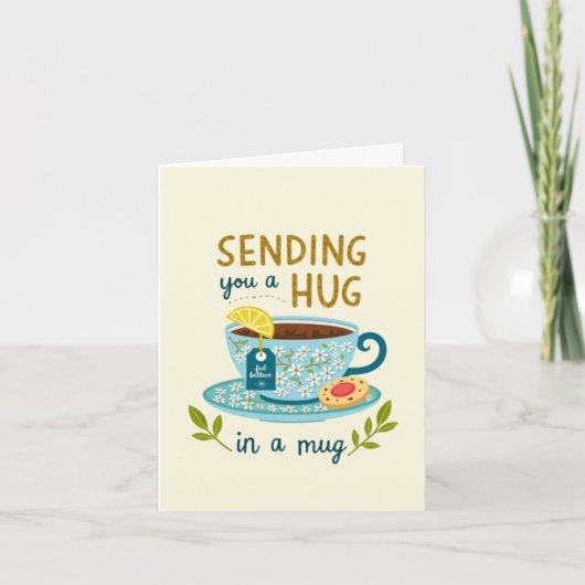Carte Envoi d'un câlin dans une Mug Get Well Card (Devant)