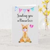 Carte Envoi d'un Masque de Visage LLama Love (Fleur jaune)