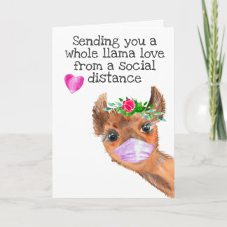 Carte Envoi d'une Llama Love Distance sociale