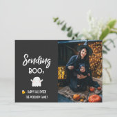 Carte "Envoyer Boo's" Custom Halloween Photo mignonne (Debout devant)