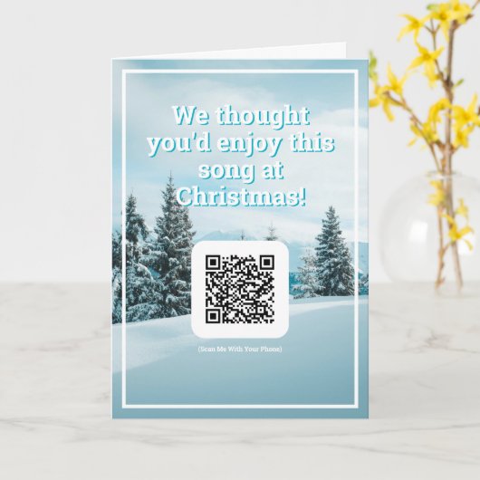 Carte Envoyer une chanson de QR Code à Noël (Fleur jaune)