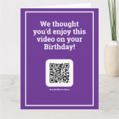 Carte Envoyer une vidéo par QR Code à un anniversaire (Devant)