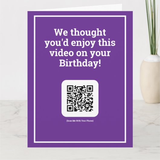 Carte Envoyer une vidéo par QR Code à un anniversaire (Devant)