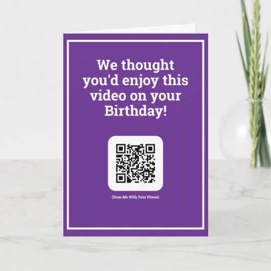 Carte Envoyer une vidéo par QR Code à un anniversaire (Devant)