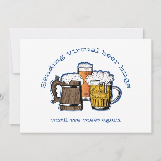 Carte ENVOYER VIRTUAL BEER HUGS Cartoon Beers (Devant)