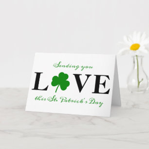 Carte Envoyez-vous l'amour Shamrock Saint-Patrick