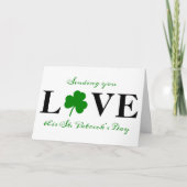 Carte Envoyez-vous l'amour Shamrock Saint-Patrick (Devant)