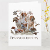 Carte Epagneul Breton, Bretagne Espagne (Fleur jaune)