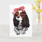 Carte Épagneul cavalier du Roi Charles de Paris avec (Fleur jaune)