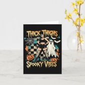 Carte Épais Cuirs Soky Vibes Drôle Fantôme Halloween (Fleur jaune)