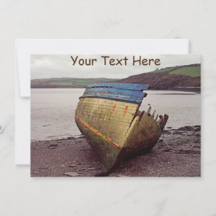 Carte Epave de bateau personnalisable, Cornwall, UK Card