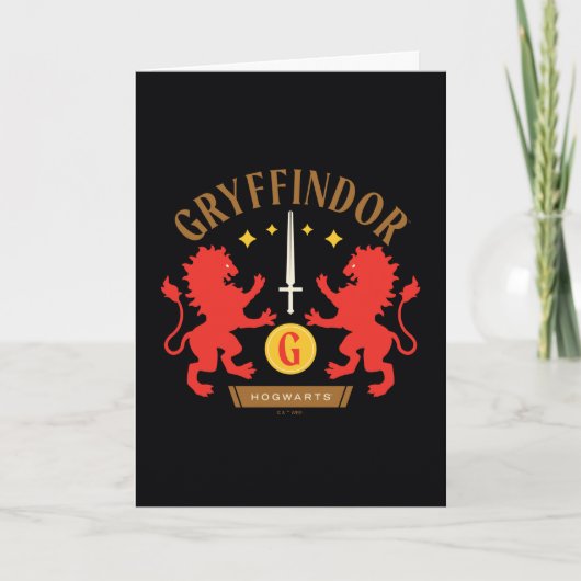 Carte Épée double lion graphique de la maison GRYFFINDOR (Devant)