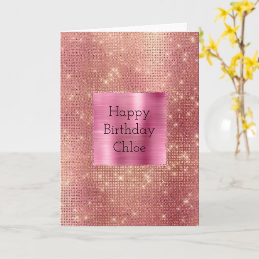 Carte Éperche en or rose (Fleur jaune)