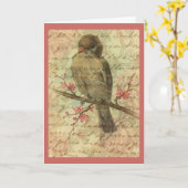 Carte Épervier vintage (Fleur jaune)