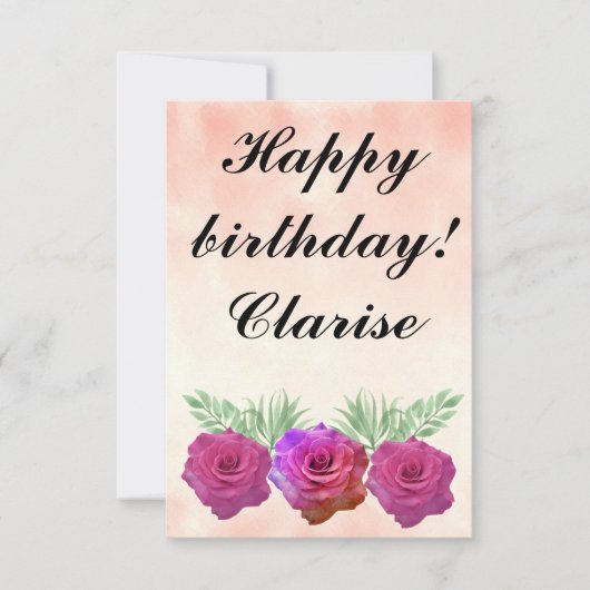 Carte Ephemera vibrant color pink art (Devant)