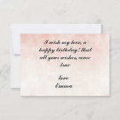 Carte Ephemera vibrant color pink art (Dos)