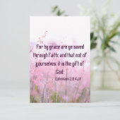 Carte Ephésiens 2:8 KJV Bible Scripture Pic Salutation (Debout devant)