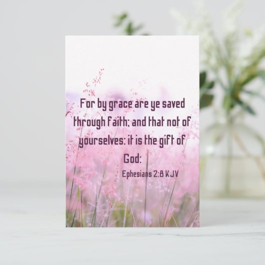 Carte Ephésiens 2:8 KJV Bible Scripture Pic Salutation (Debout devant)