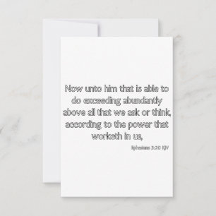 Carte Ephésiens 3:20 KJV Bible Verse Appartement Salutat