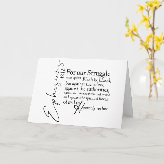 Carte Ephésiens 6:12 Chrétien Reste Fort En Toute Occasi (Fleur jaune)