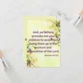 Carte Ephésiens 6:4 KJV Bible Scripture Pic Salutation (Devant/Arrière en situation)