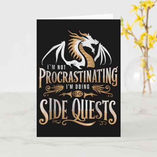 Carte Epic Gamer Fantasy Adventure Apparel Doing Side Qu (Fleur jaune)