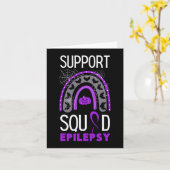 Carte Epilepsie Violet Sensibilisation Équipe de ruban H (Fleur jaune)