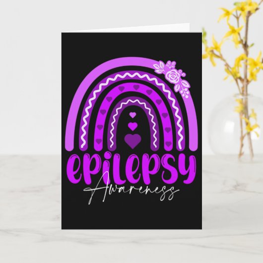 Carte Epilepsy Awareness-rainbow Purple .co (Fleur jaune)