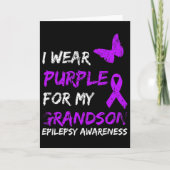 Carte Epilepsy I Wear Purple For My Grandson Ribbon (Devant)