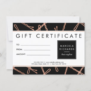 Carte Épingles à cheveux en or rose chic Cadeau pour coi