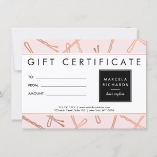 Carte Épingles à cheveux en or rose chic Cadeau pour sty