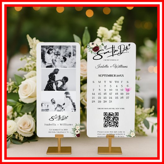 Carte Épousailles de mariage de code QR de bande de phot