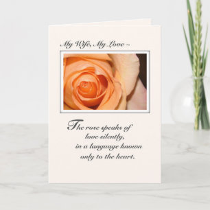 Carte Épouse, amour d'anniversaire rose orange