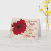 Carte Épouse au 7ème anniversaire de mariage, une fleur (Fleur jaune)