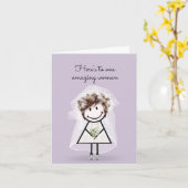 Carte Épouse chatte fille avec Basket (Fleur jaune)