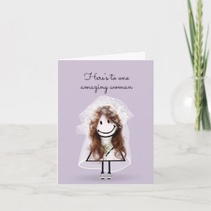 Carte Épouse chatte fille avec Baskets et marguerites
