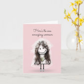 Carte Épouse chatte fille avec Baskets et marguerites (Fleur jaune)